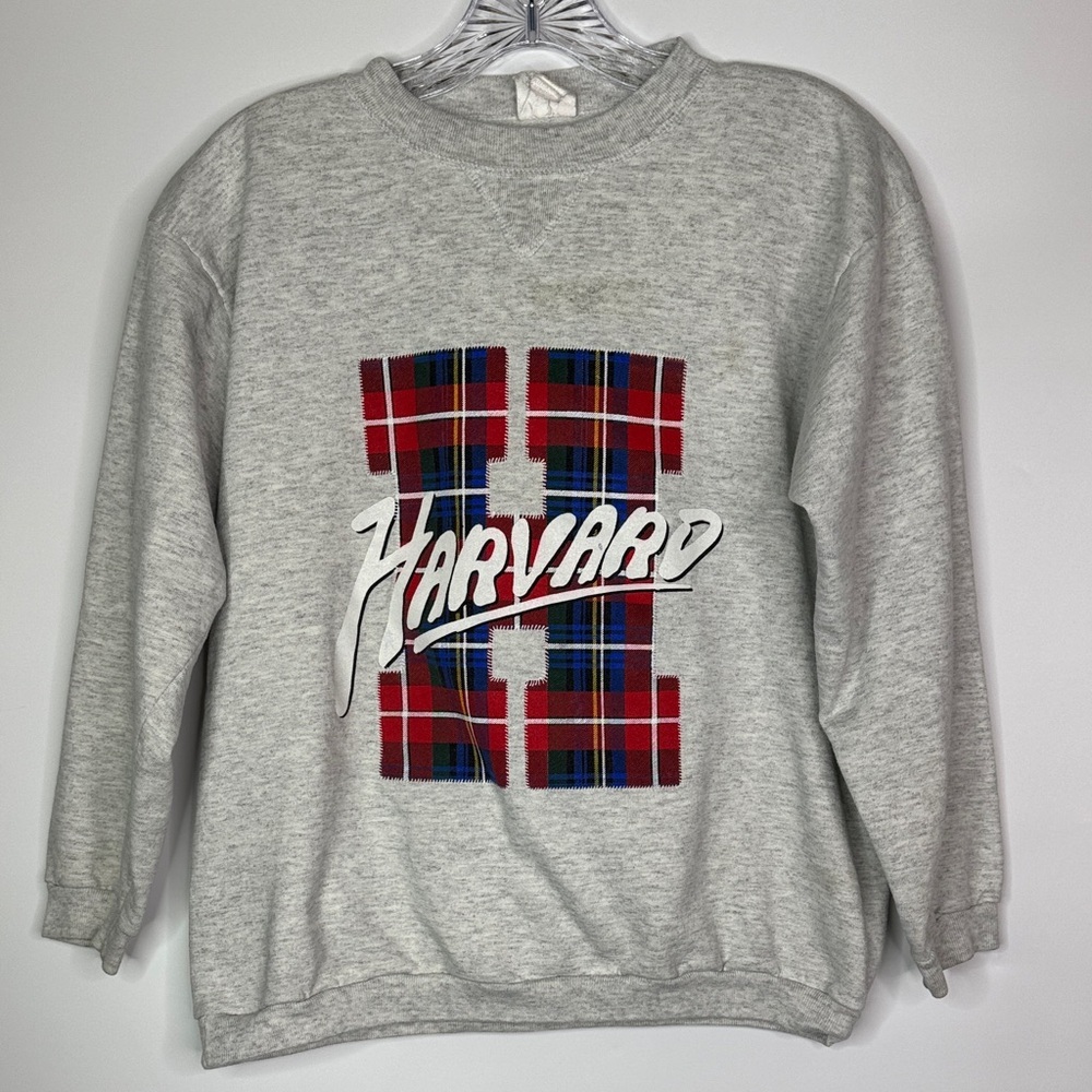 Vintage Ross International Gray Harvard Crewneck Sweatshirt Medium
